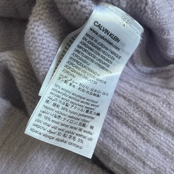 Calvin Klein Purple Ribbed Knit Wool Blend Chunky - Picture 5 of 8